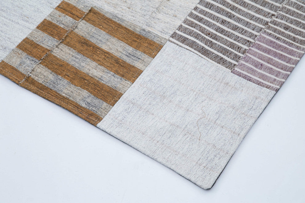 Rug N Carpet - Handmade Oriental 8' 1'' x 9' 11'' Rustic Patchwork Kilim Rug