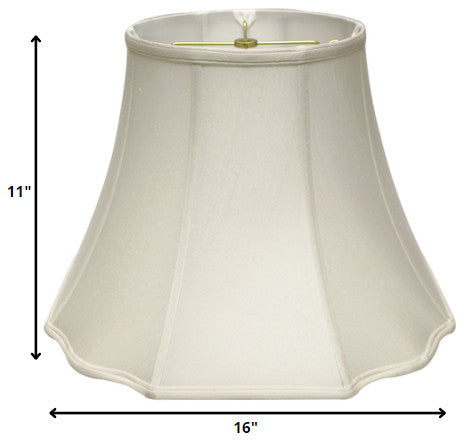 16" White Octagon Monay Shantung Lampshade