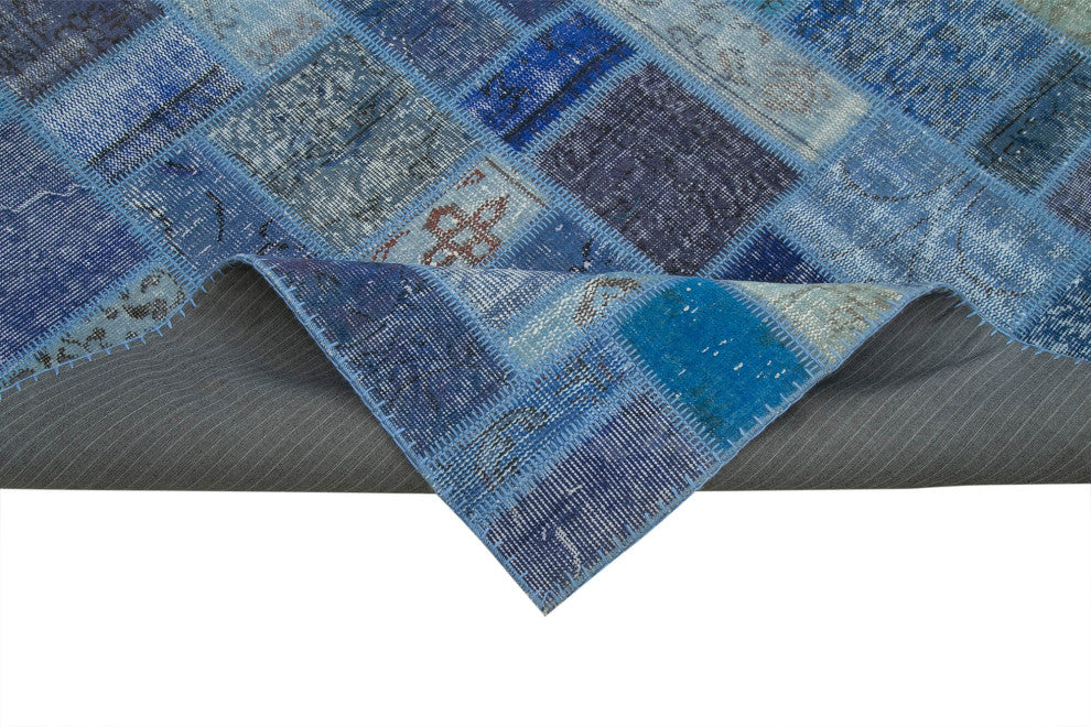 Rug N Carpet - Hand-Knotted Turkish 6' 7" x 9' 9" Vintage Patchwork Area Rug