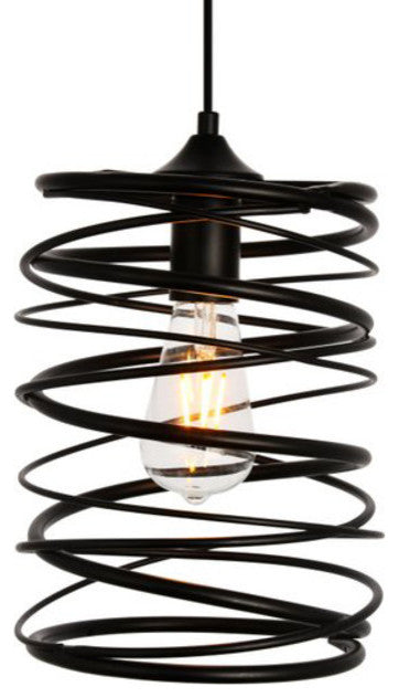 Elegant Lighting LDPD2086 Hopper 1 Light 7-7/8"W Mini Pendant - Black