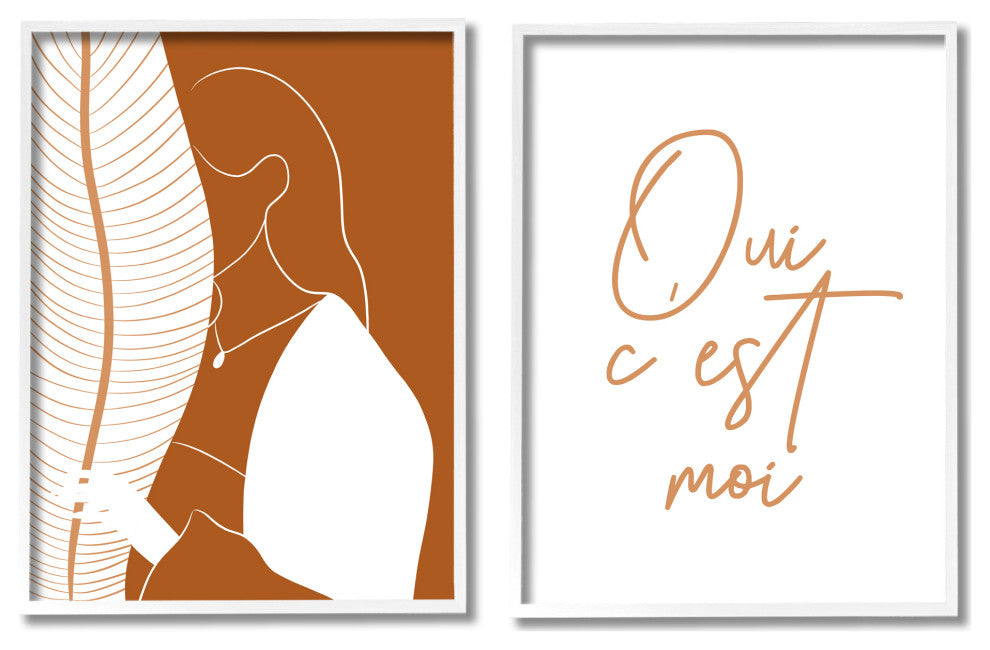 Oui C'est Moi French Woman Behind Palms,24 x 30