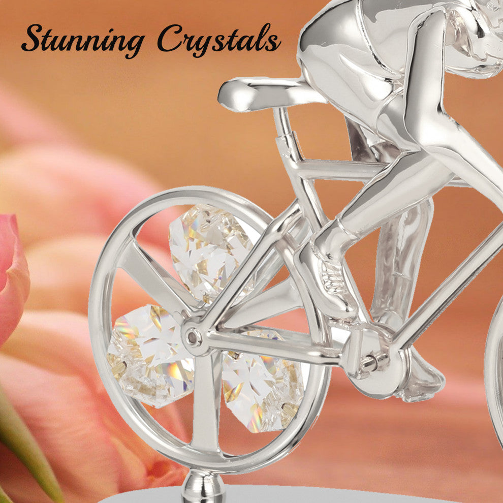 Matashi Silver Plated Cyclist on a Bicycle