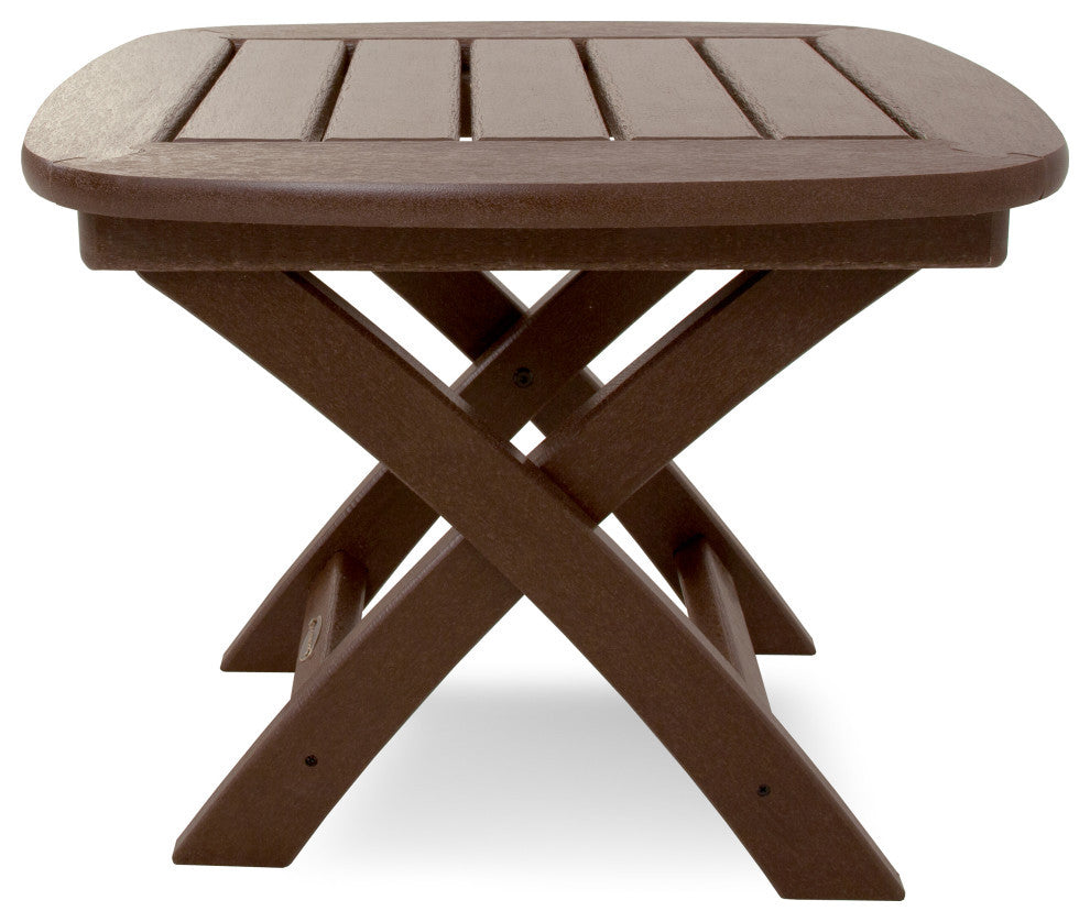 Polywood Nautical 21"x18" Side Table, Mahogany