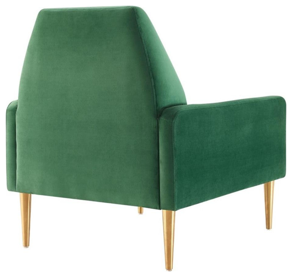 Liliana Performance Velvet Armchair, Emerald