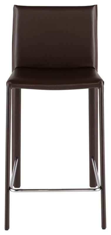 Bridget Counter Stool, Brown Leather