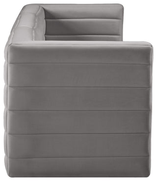 Quincy Velvet Upholstered 3-Piece Modular Sofa, Grey