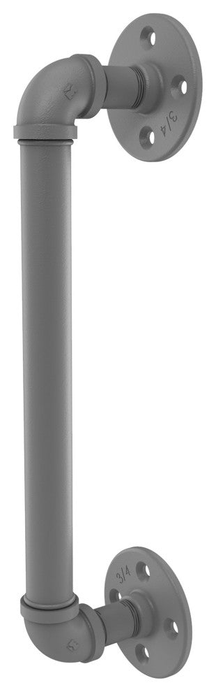 Pipeline Door Pull, Matte Gray, 12"