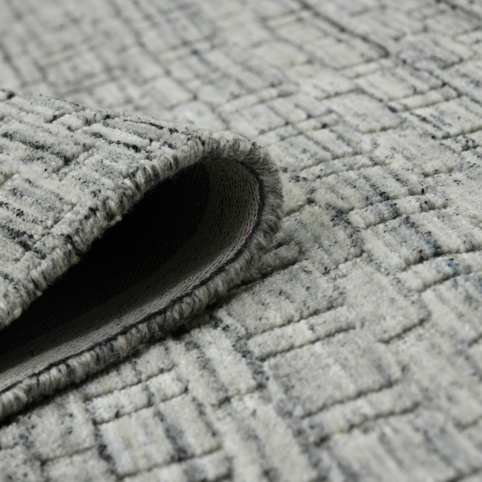 Houston Aliya Area Rug, Light Gray, 8'9" x 11'9", Geometric