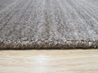 Brown/Gray Solid Handmade Urban Rug, 9'x12'