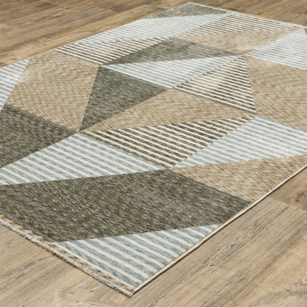 Oriental Weavers Echo ECH04 Geometric Rug, Beige, 5'3"x7'6"