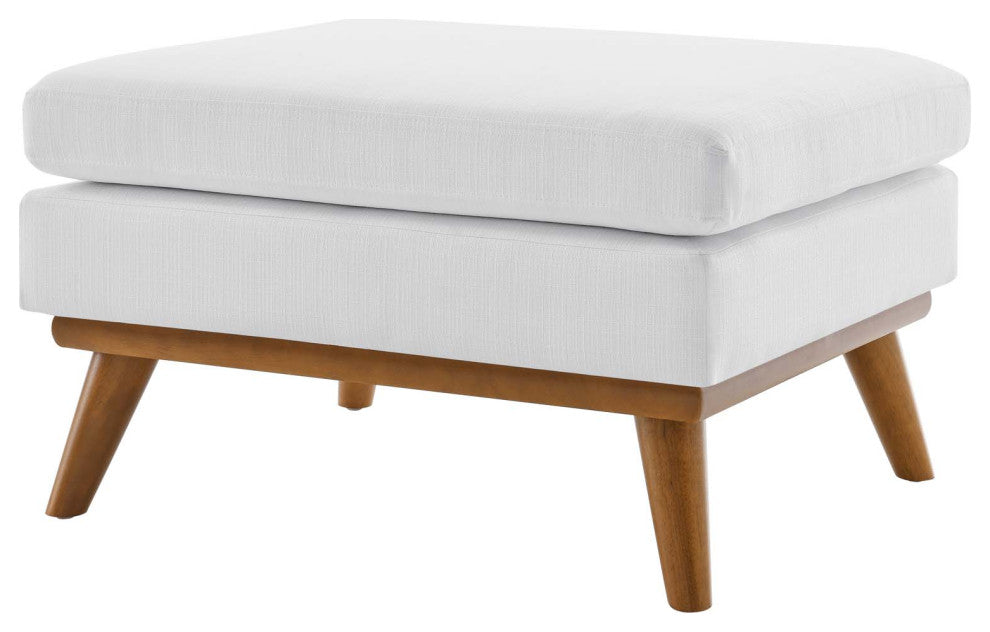 Accent Chair Ottoman, Fabric, White, Modern, Living Lounge Hotel Hospitality