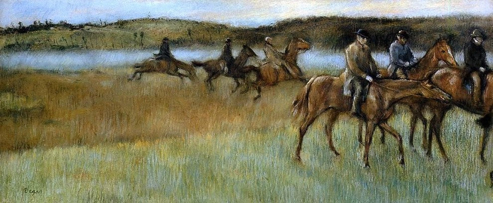 Edgar Degas The Trainers, 15"x30" Wall Decal