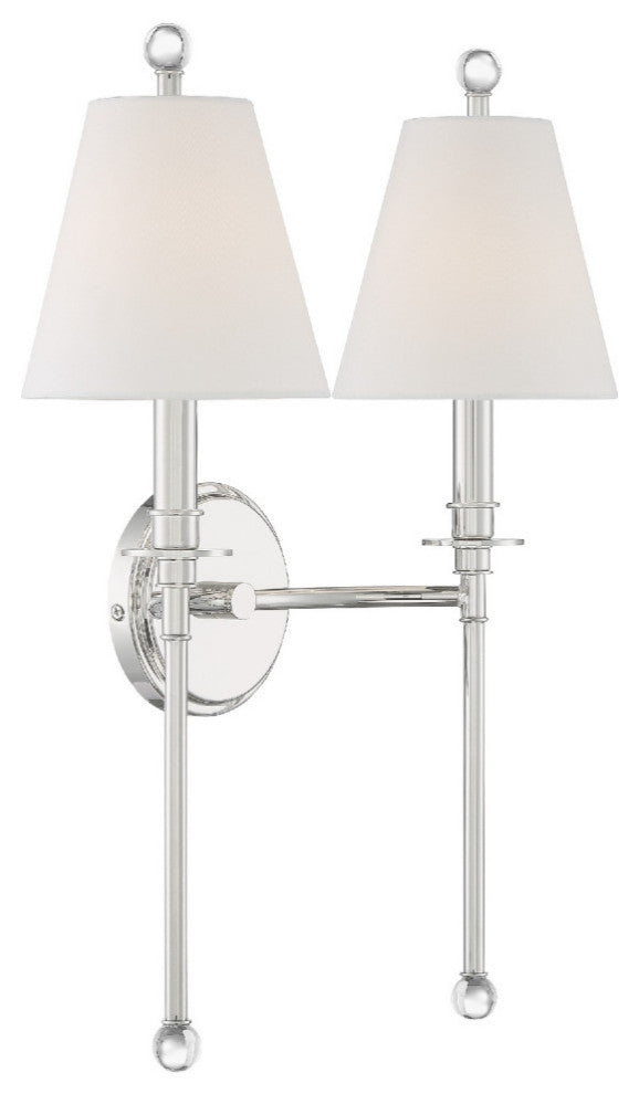 Crystorama Riverdale Two Light Wall Mount RIV-383-PN