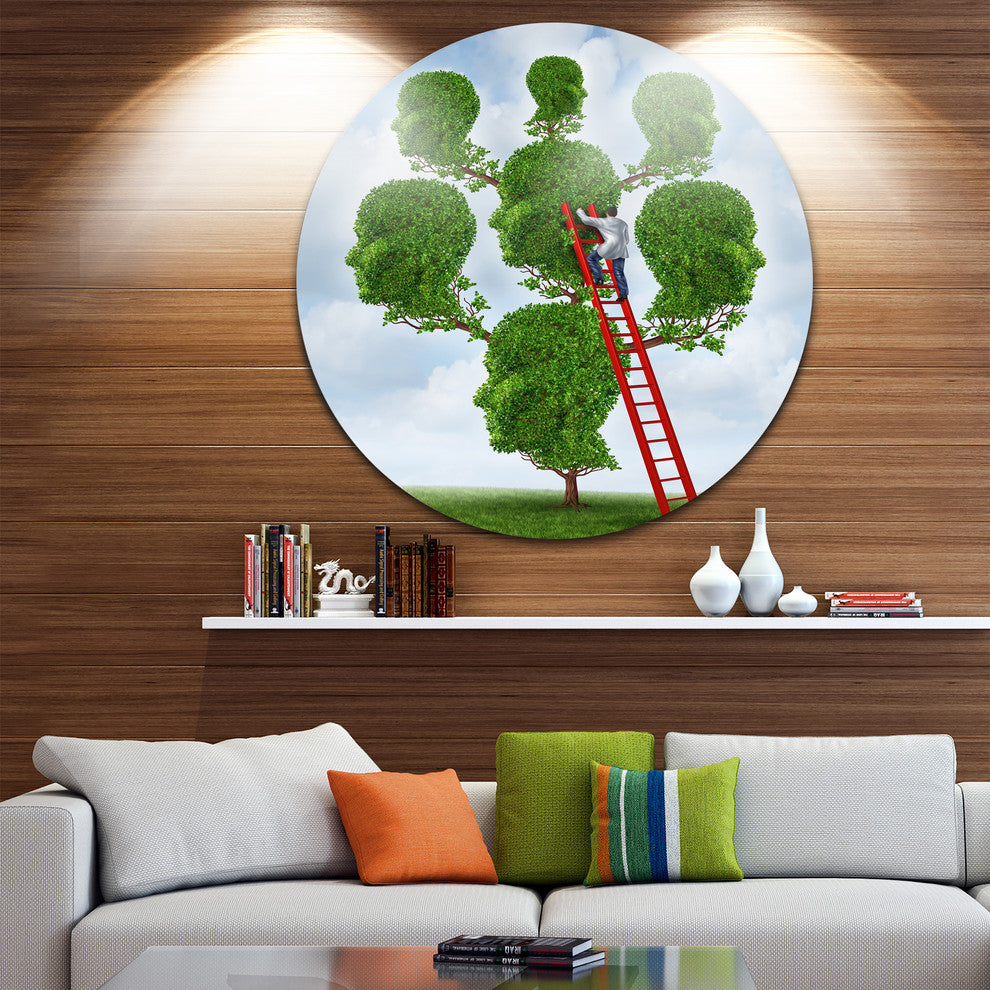 Family Therapy, Abstract Digital Large Disc Metal Wall Art, 11"