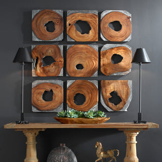 Uttermost Jungle Wood Paneled Wall Art, 9-Piece Set