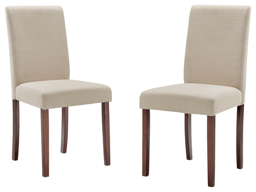 Side Dining Chair, Set of 2, Beige, Fabric, Modern, Cafe Bistro Hospitality