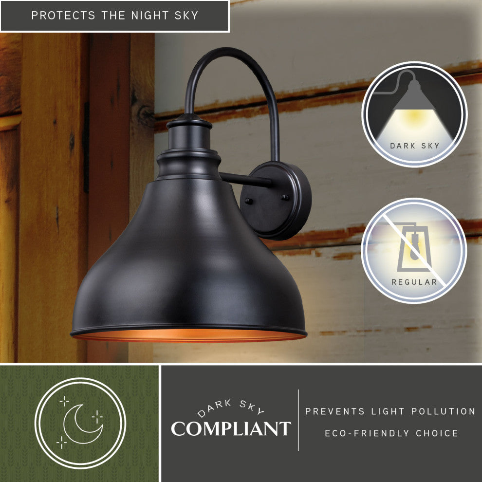 Delano 13" Outdoor Wall Light Oil Burnished Bronze and Light Gold