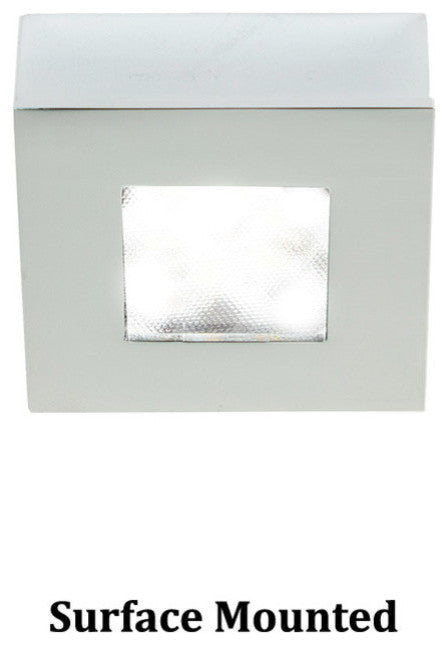WAC Lighting LED Button Light, Chrome, Square, 3000k Soft White