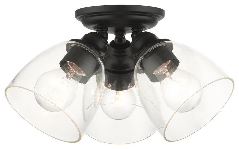 Black Transitional, Colonial, Updated Traditional, Flush Mount