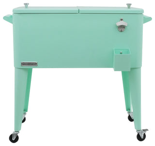 Permasteel 80 Quart Portable Rolling Patio Cooler, Mint