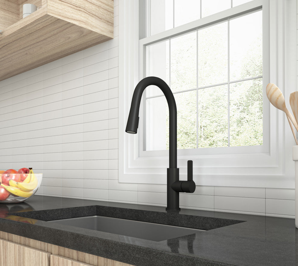 Aria Pull-Down Kitchen Faucet, Matte Black