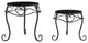 Pure Garden Set of 2 Nesting Metal Round Plant Stands, Black