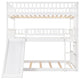 Gewnee Wood Triple Full Size Convertible Bunk Bed in White