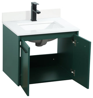 Home Living 24" Single Bathroom Vanity, Green With Backsplash