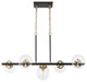 5-Light Kitchen Island Linear Pendant Chandelier, Black