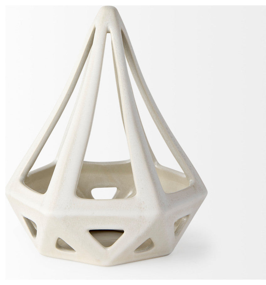 Hood White Geometric Ceramic Object