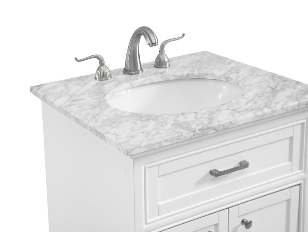 Amber Single Bathroom Vanity, Blue, White, 24"