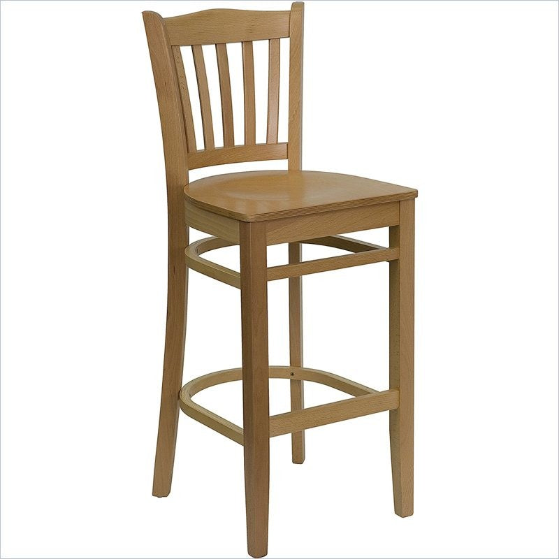 Flash Furniture Hercules 30" Vertical Slat Back Bar Stool in Natural