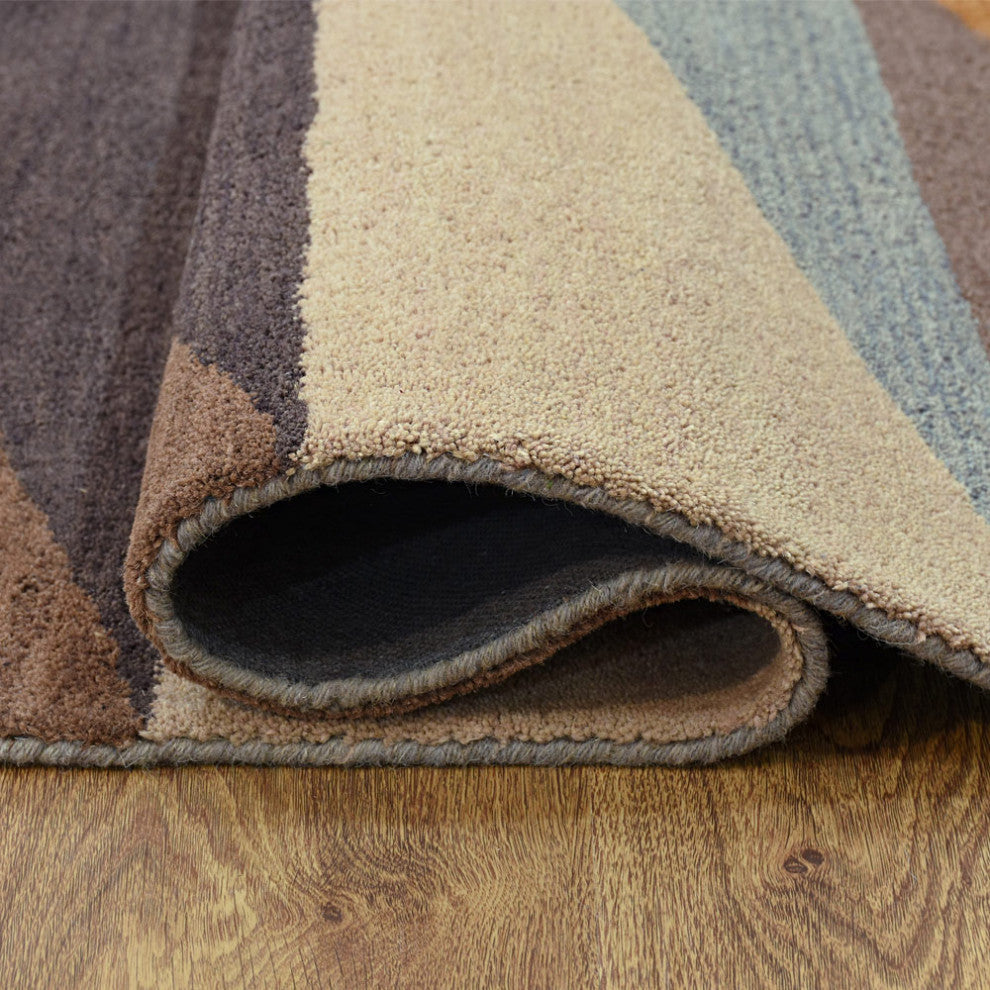 HAND TUFTED WOOL ECO-FRIENDLY AREA RUGS, Multicolor Color, Geometric Design