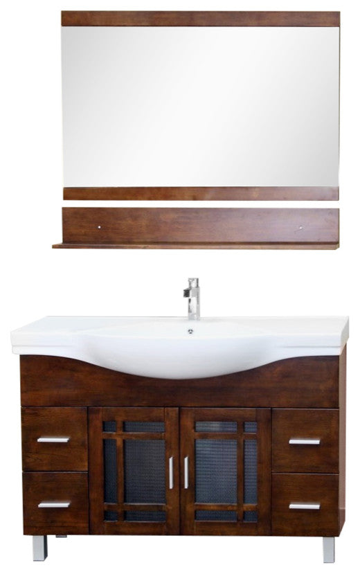 48" Single Sink Vanity, Wood, Walnut