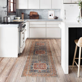 Cobalt Blue Spice Printed Polyester Layla Area Rug by Loloi II, 2'6"x7'6"