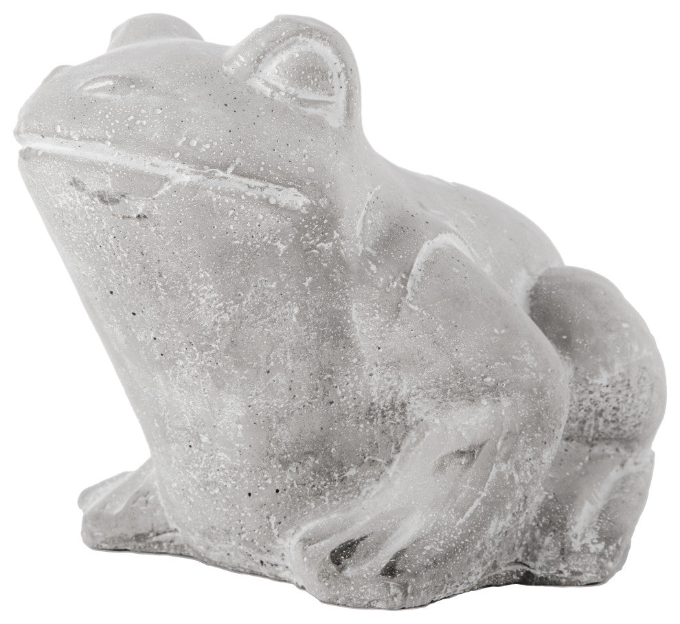 Cement Northern Rainfrog Figurine Washed Concrete Gray Finish, Large