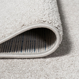 Haze Solid Low-Pile Runner Rug, Ivory, 3 X 5