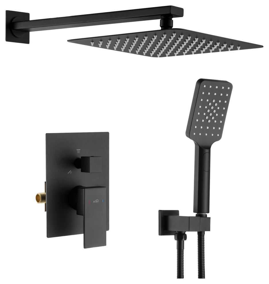 Cube Pressure 2-Function Shower System, Rough-In Valve, Matte Black