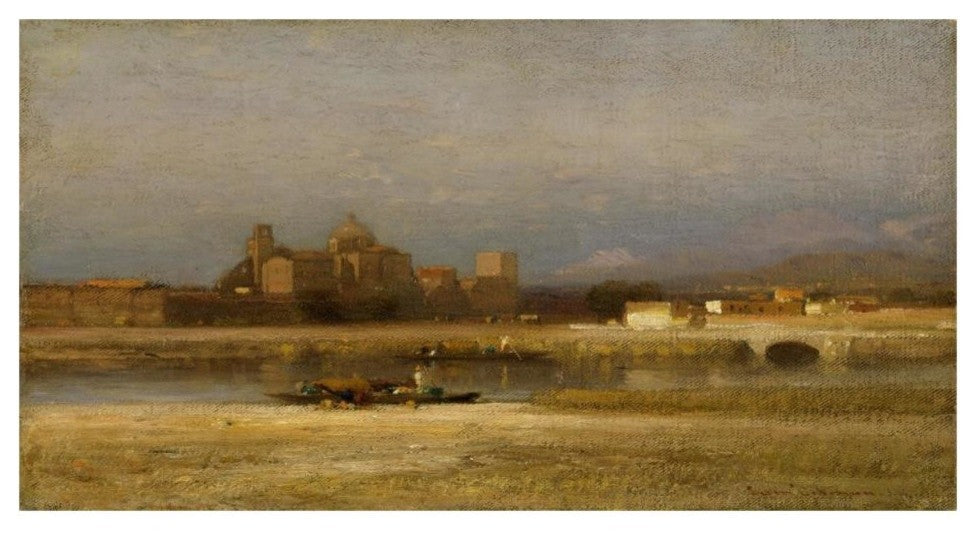 "On the Viga, Outskirts of the City of Mexico, 1892" Paper Art, 32"x18"