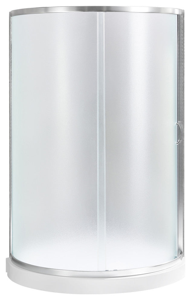 Ove Decors Breeze Shower Kit, Frosted Panels and Base, Satin Nickel, 36"
