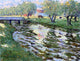 Ernest Lawson Horses Grazing by a Stream, 21"x28" Wall Decal