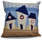 Decorative Holiday Pillow Geometric Print, Navy Blue, 20"x20"