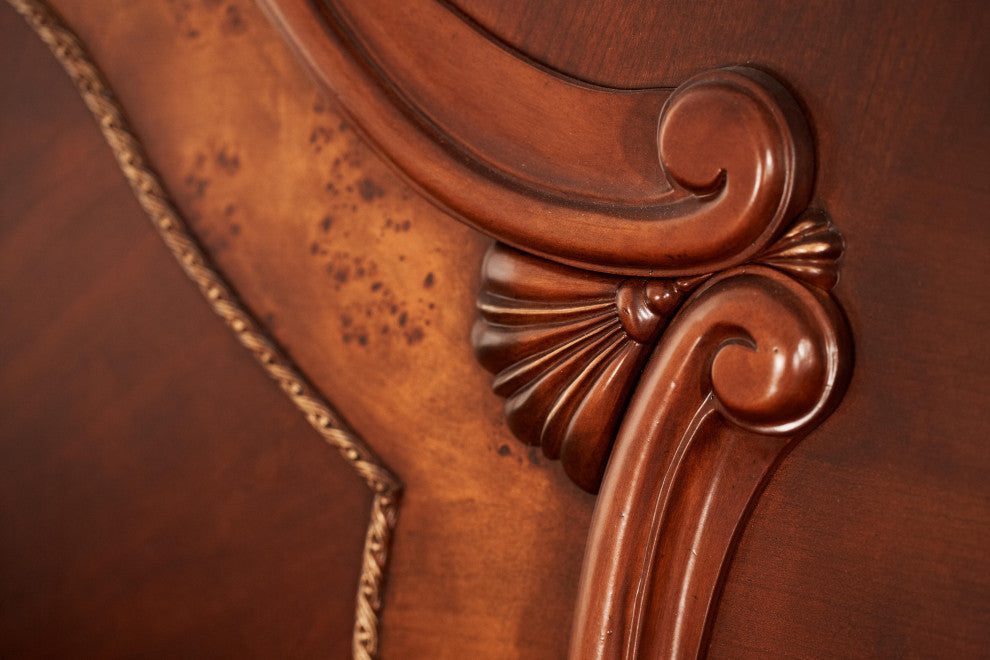 Cortina Sleigh Bed, Honey Walnut, Cal King