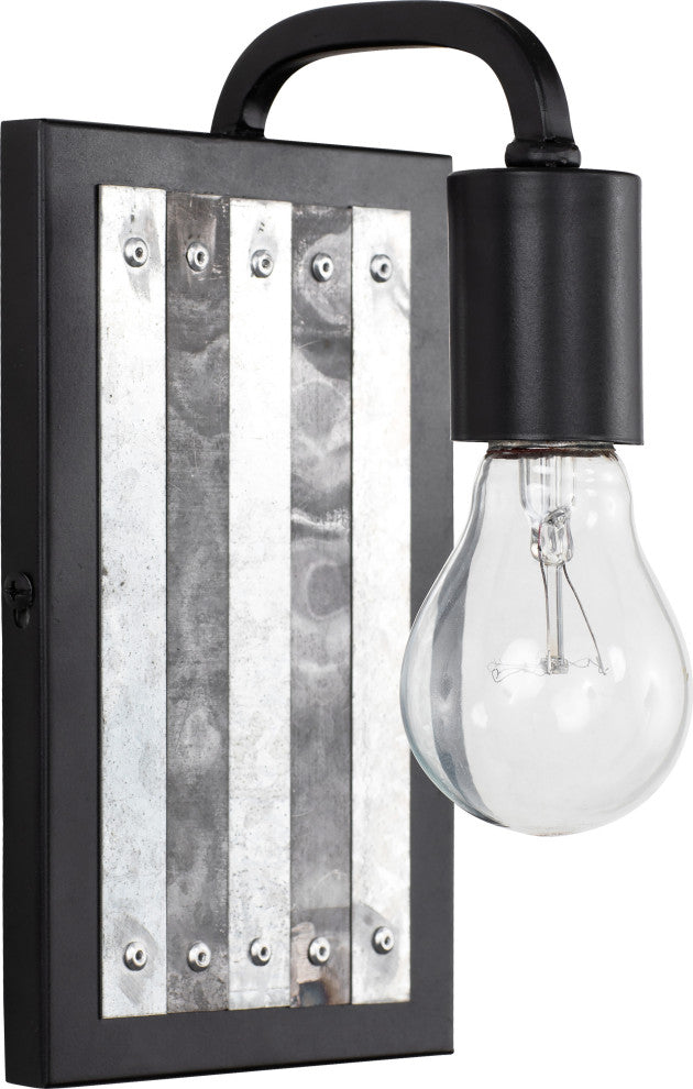 Varaluz-336W01BL-One Light Wall Sconce Black/Galvanized