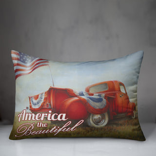 Patriotic Truck 14x20 Throw Pillow