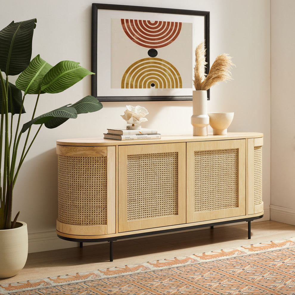 Loft Lyfe Darrius Sideboard, Storage, 2-Door, 63Lx17.7Wx28.3H, Oak