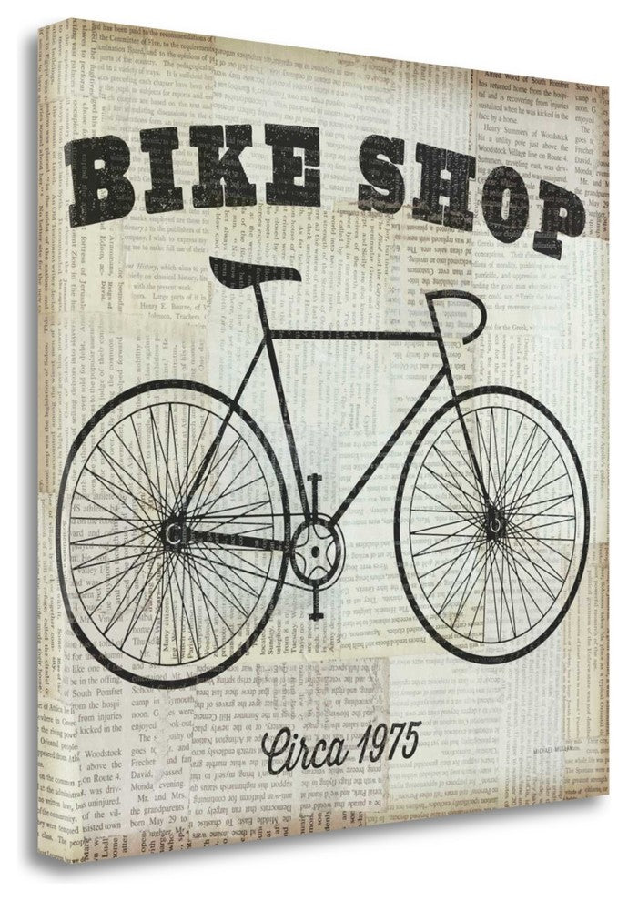 "Bike Shop" By Michael Mullan,Ready to Hang Giclee Print on Gallery Wrap Canvas