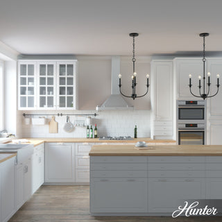 18" Southcrest Flat Matte Black 4 Light Chandelier Light