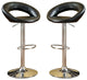 Black Faux Leather Bar Stools, Chrome(Set of 2)