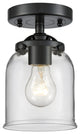 Small Bell 1-Light Semi-Flush Mount, Oil Rubbed Bronze, Clear